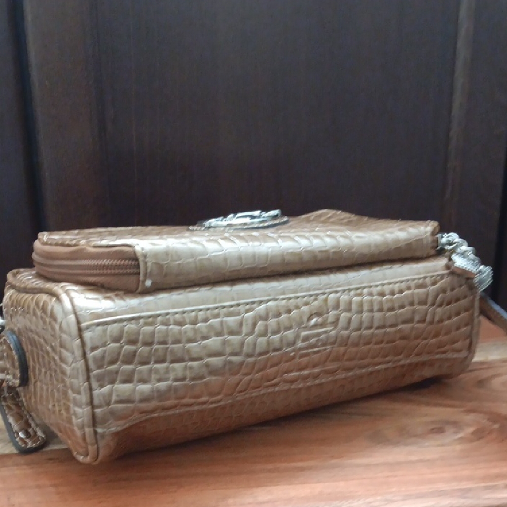 Kathy Van Zeeland Croc-Embossed Brown Crossbody Bag - Picture 8 of 15